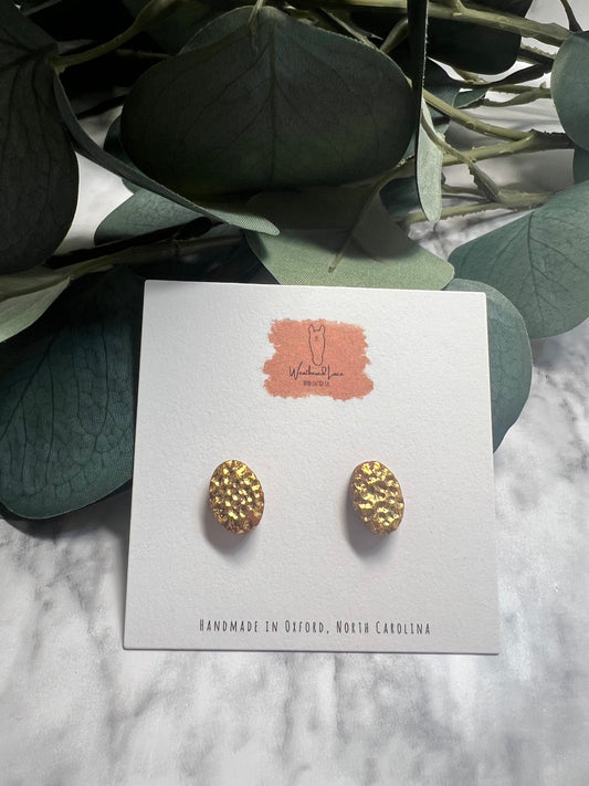 Hammered Gold Ovals