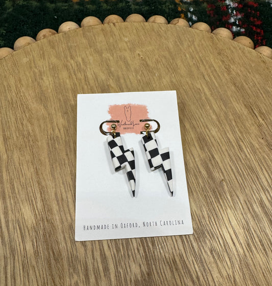 Checkered lightning Bolts