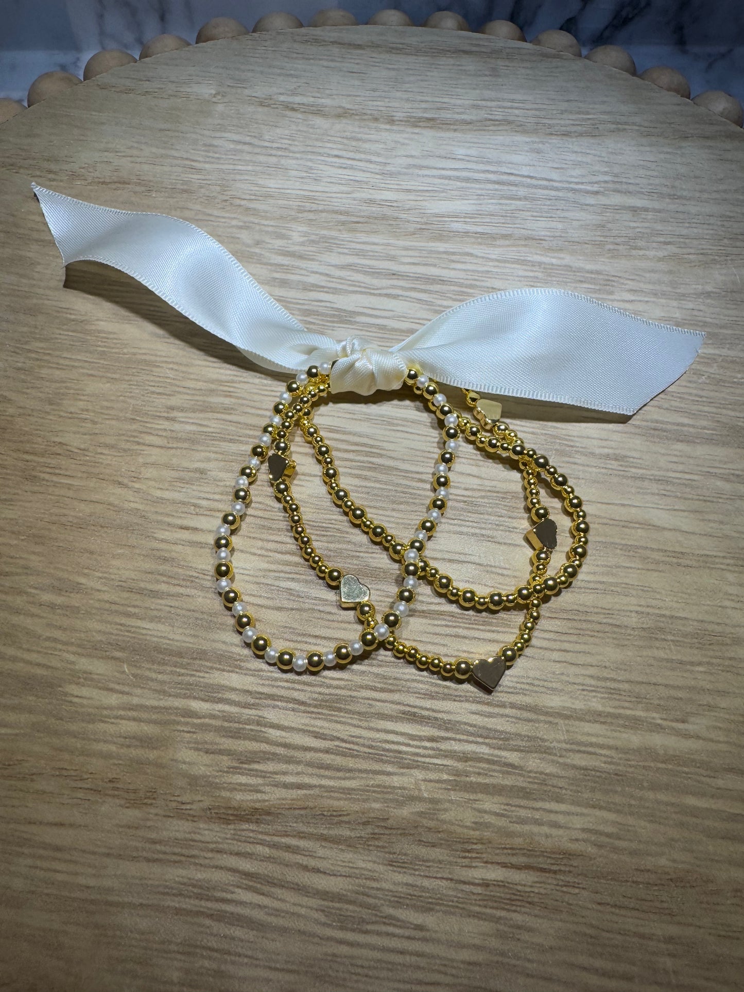 Heart bracelet stack