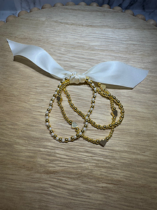 Heart bracelet stack