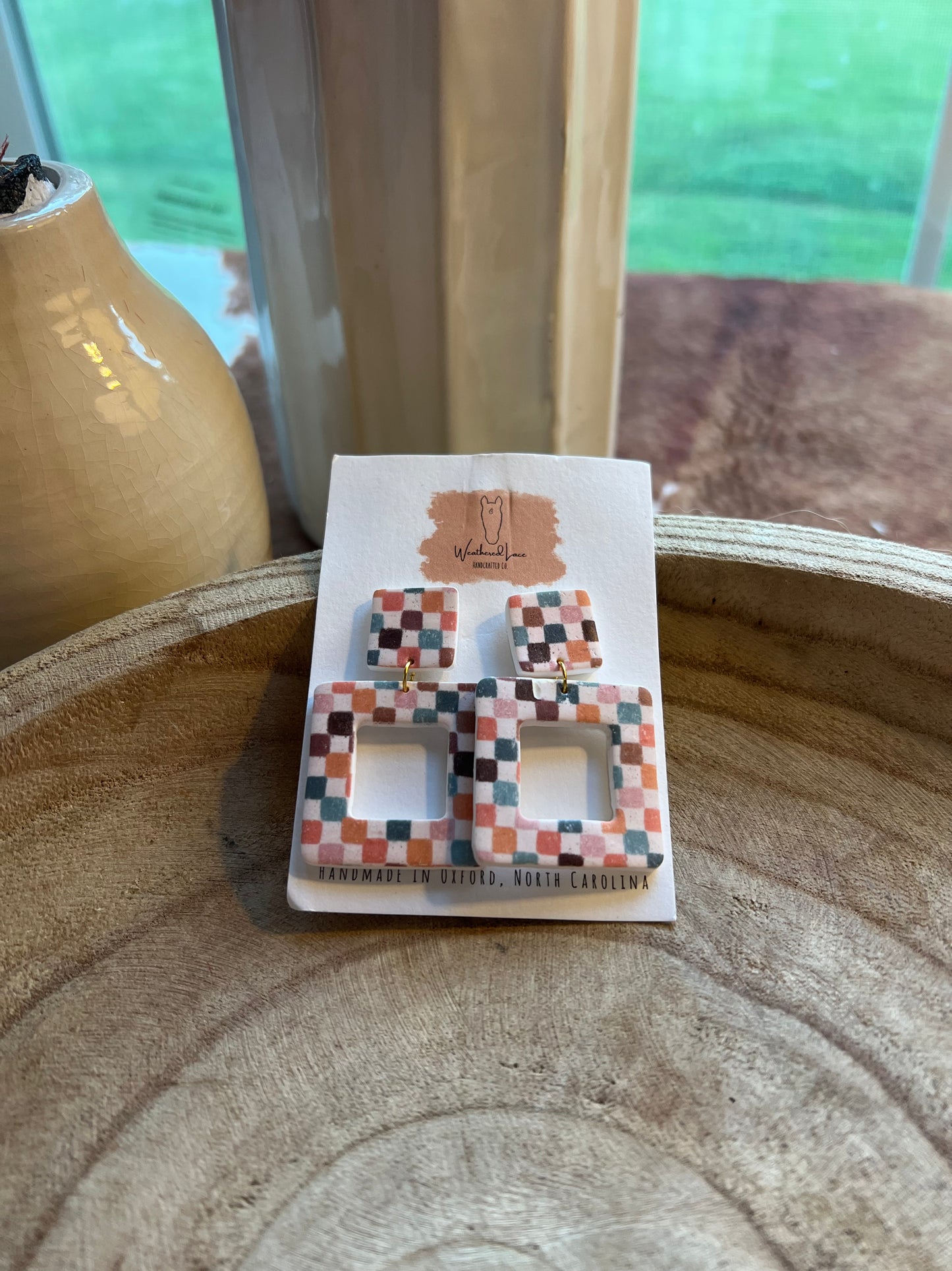 Checkered Square Dangles