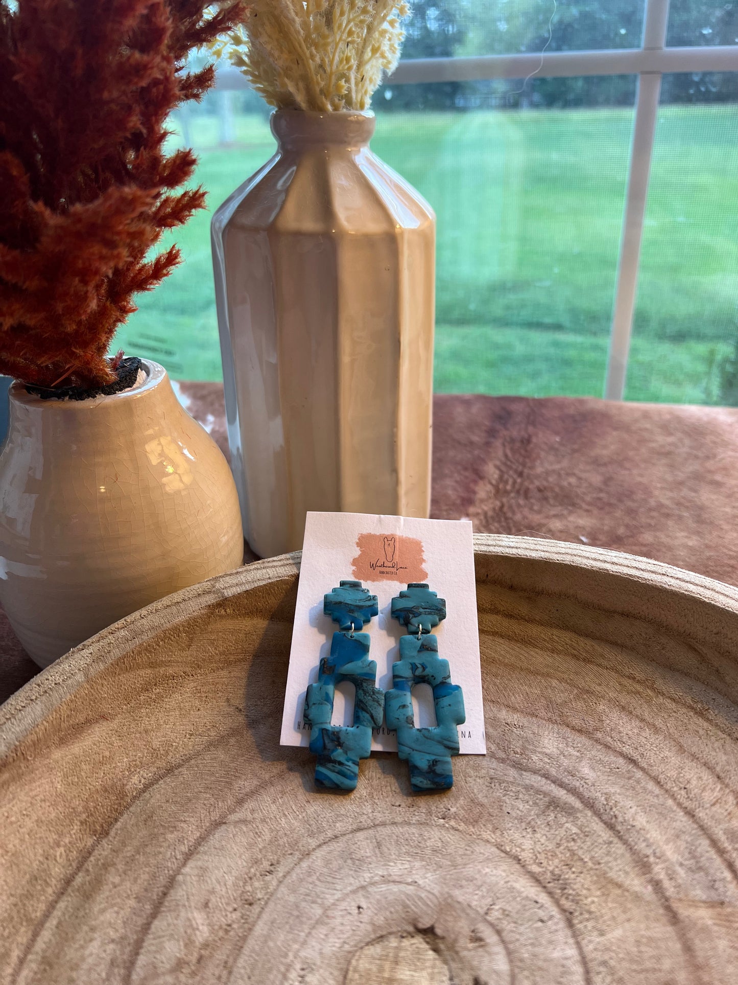 Turquoise Aztec Statement Dangles