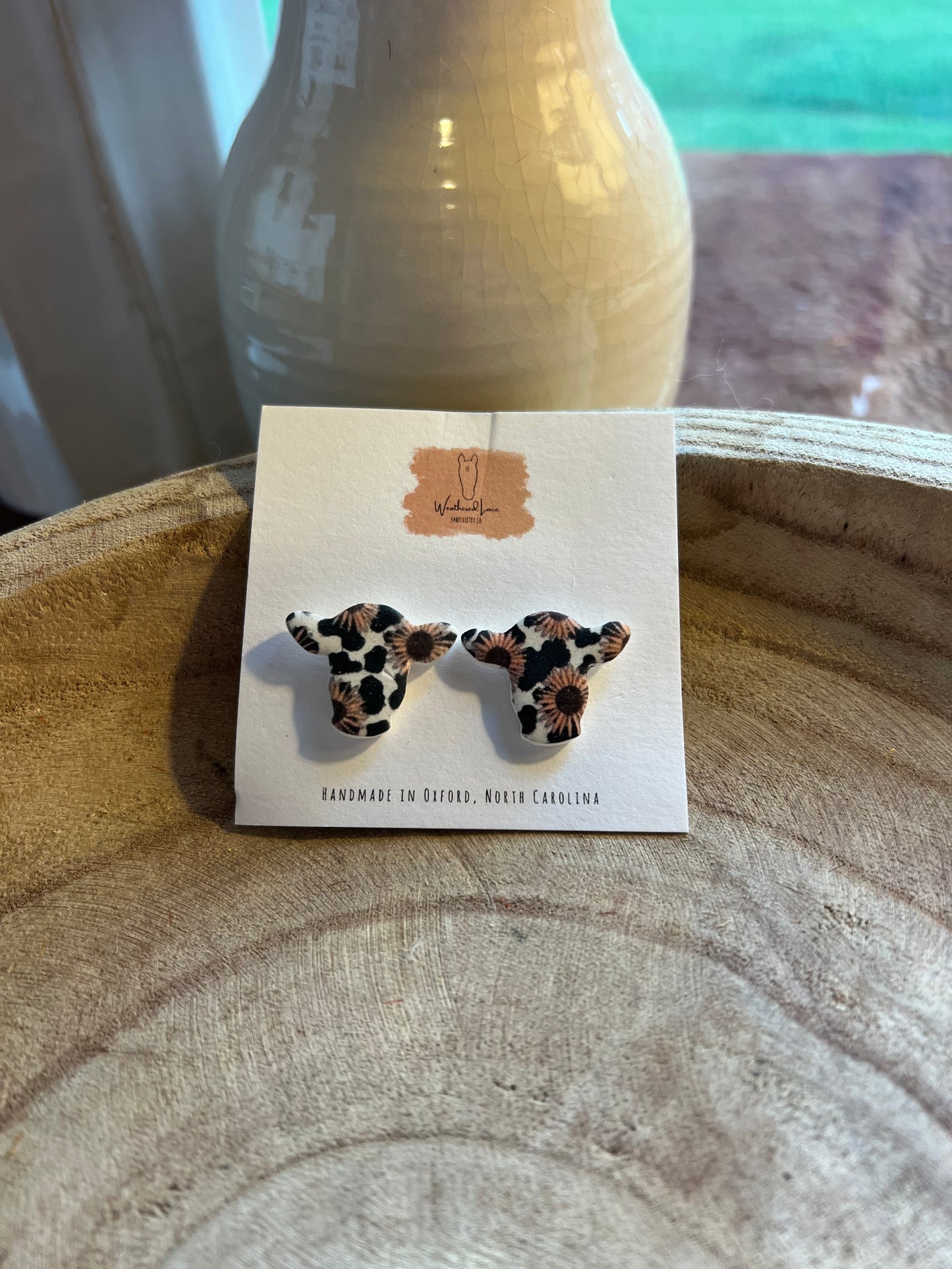 Sunflower Cow Studs