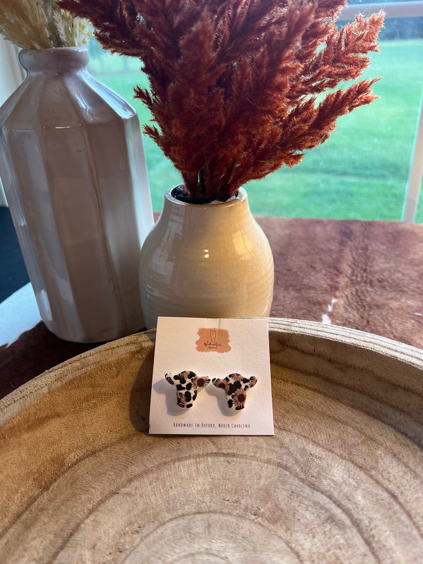 Sunflower Cow Studs