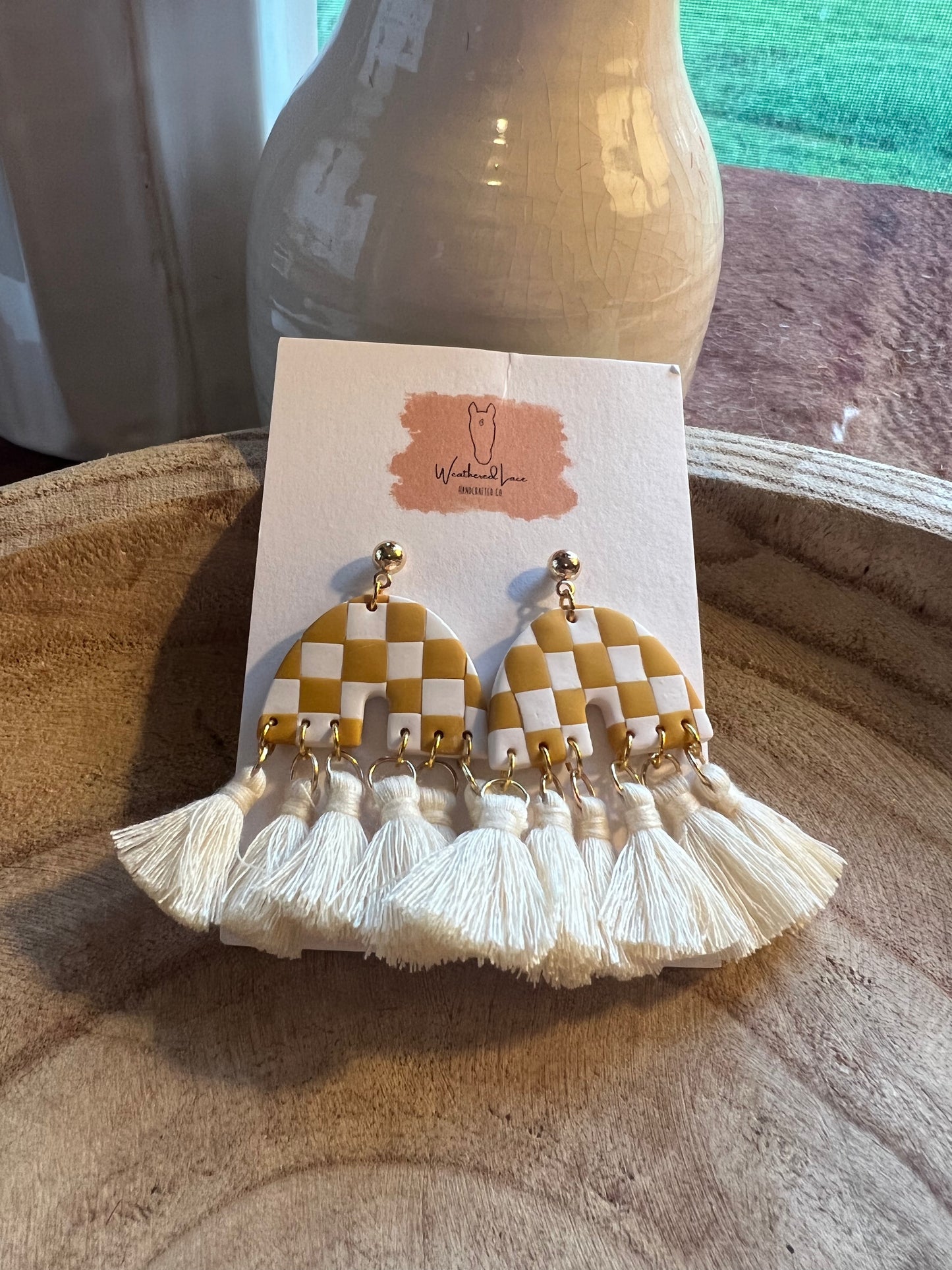 Checkered Fringe Dangles