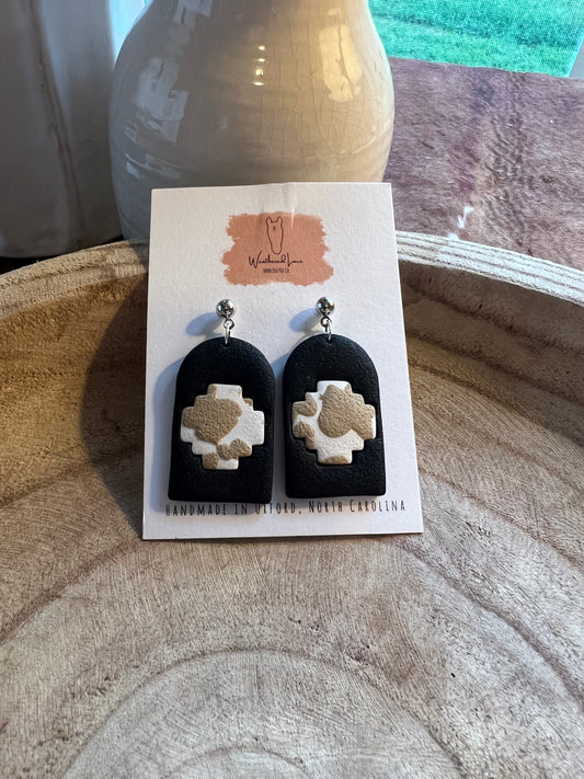 Aztec Cow Dangles