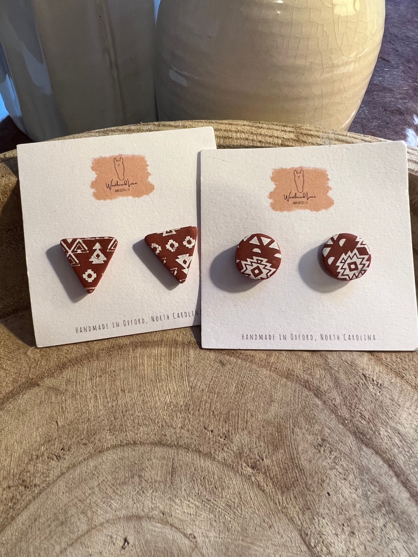 Aztec Terracotta Studs