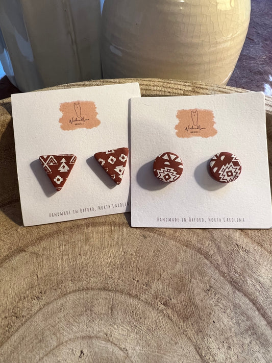 Aztec Terracotta Studs