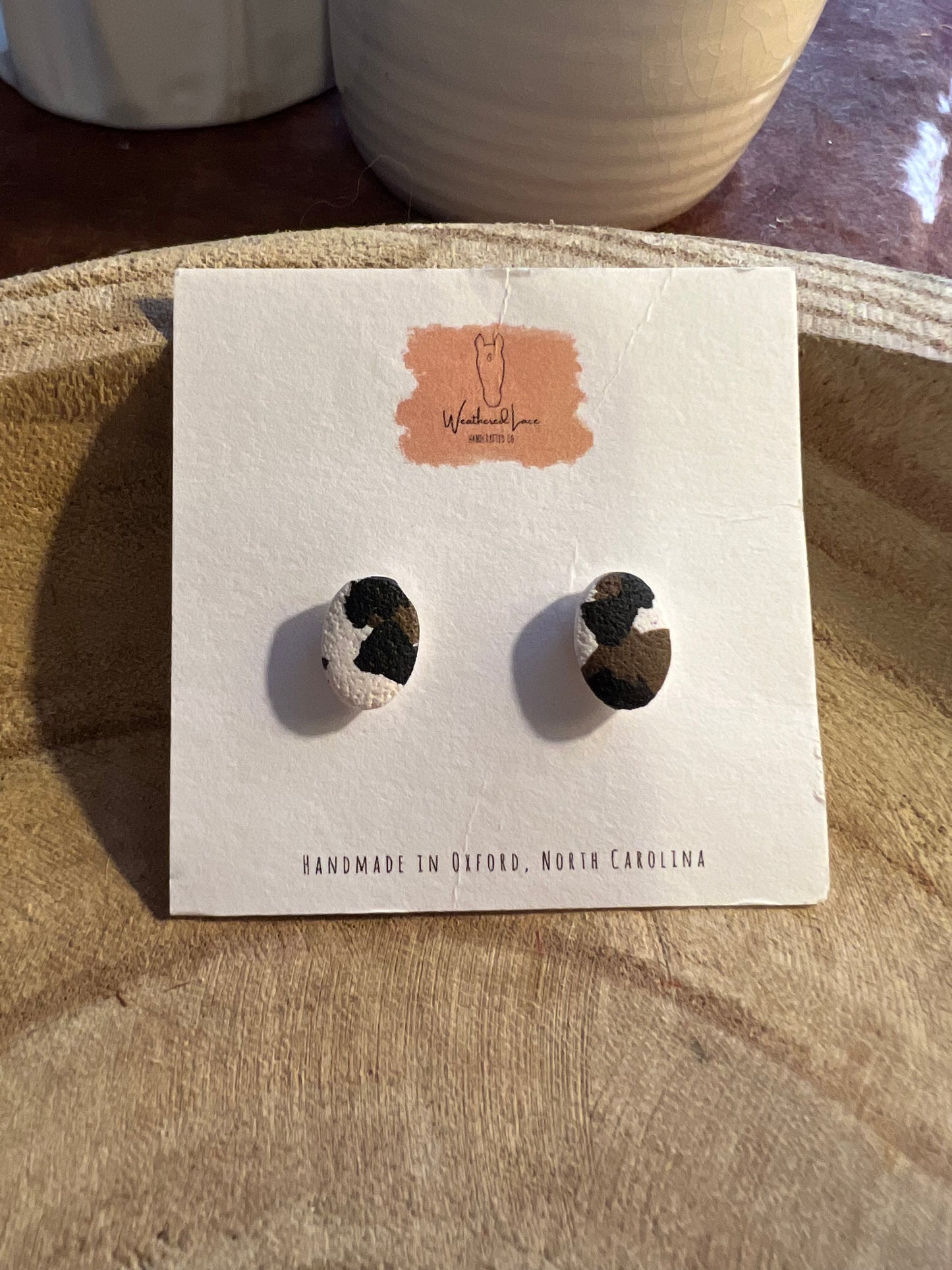 Oval Cheetah Studs