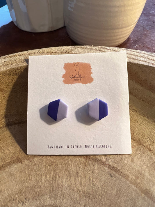 Two toned purple studs